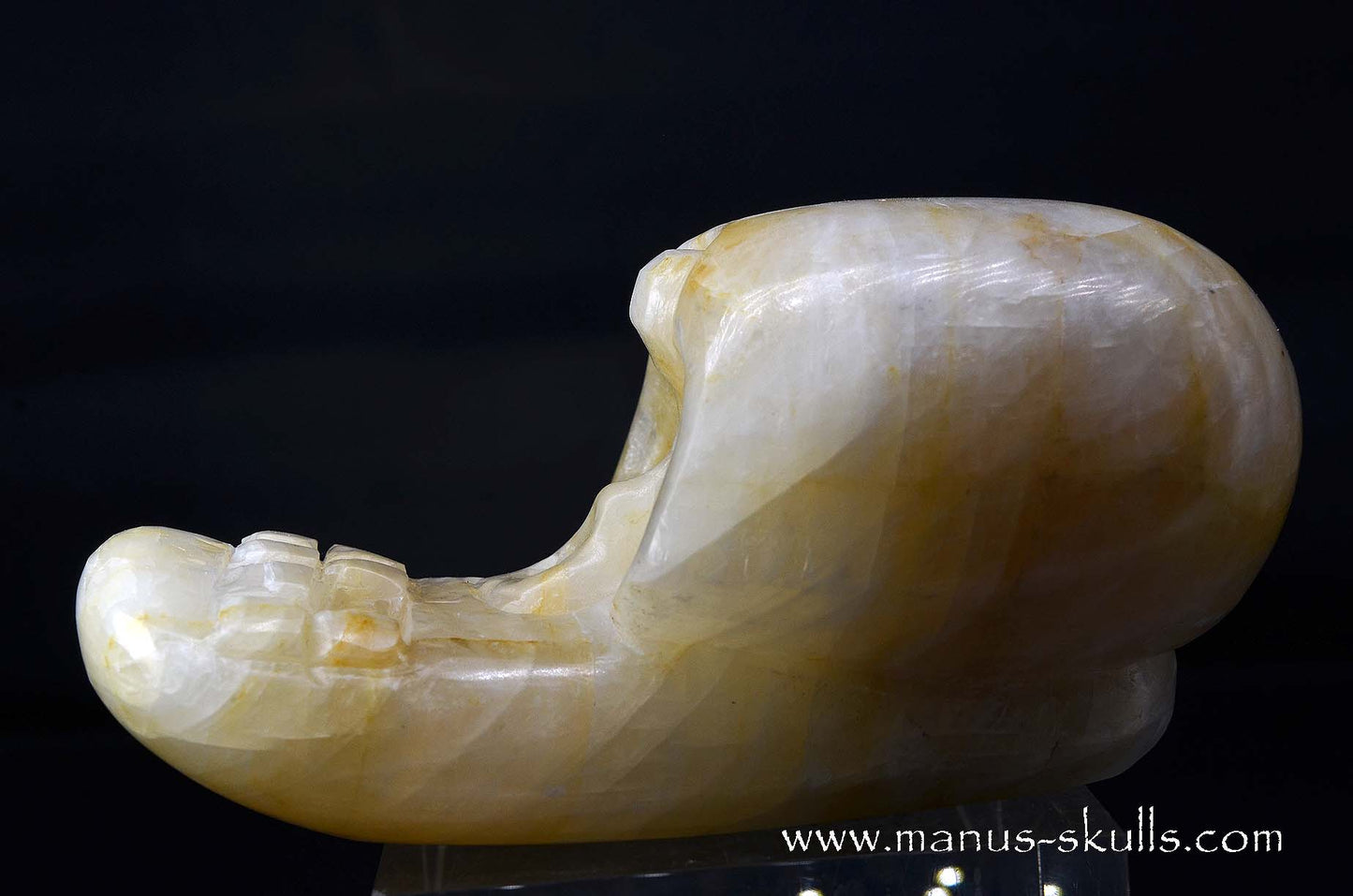White Calcite Evolian Skull  #09