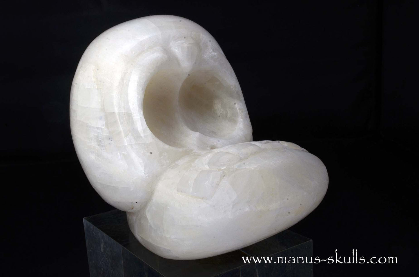 White Calcite Evolian Skull  #03