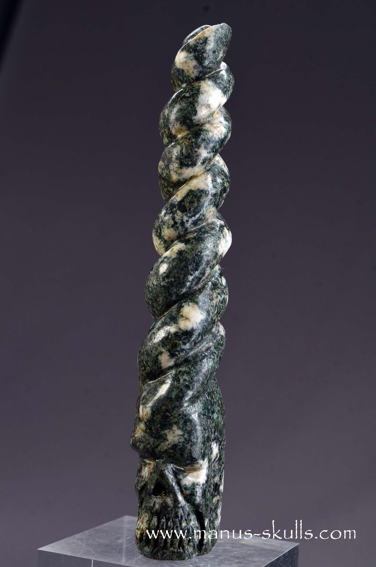 Manus skulls unique Crystal Carvings handmade skulls dragons pendants preseli bluestone tribals spiritual meaning wand Unicorn .. 