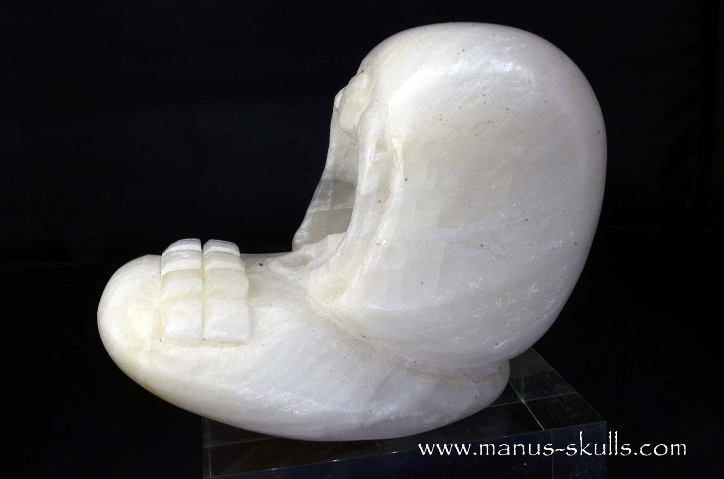 White Calcite Evolian Skull  #03