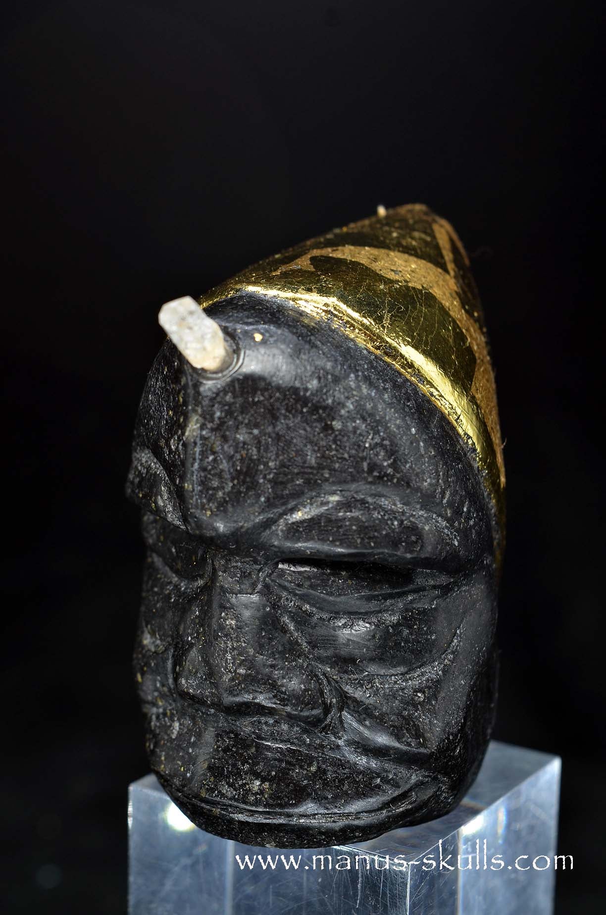 Manus skulls unique Crystal Carvings handmade skulls dragons pendants preseli bluestone tribals spiritual meaning wand Unicorn .. starlight being basalt gold leaf Herkimer diamond