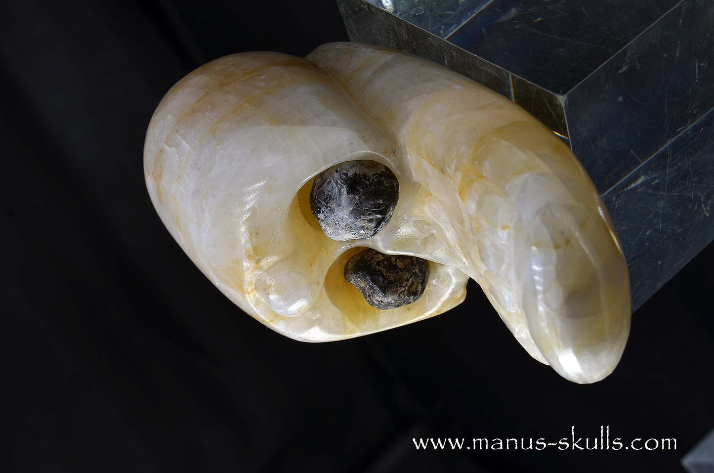 White Calcite Evolian Skull  #09