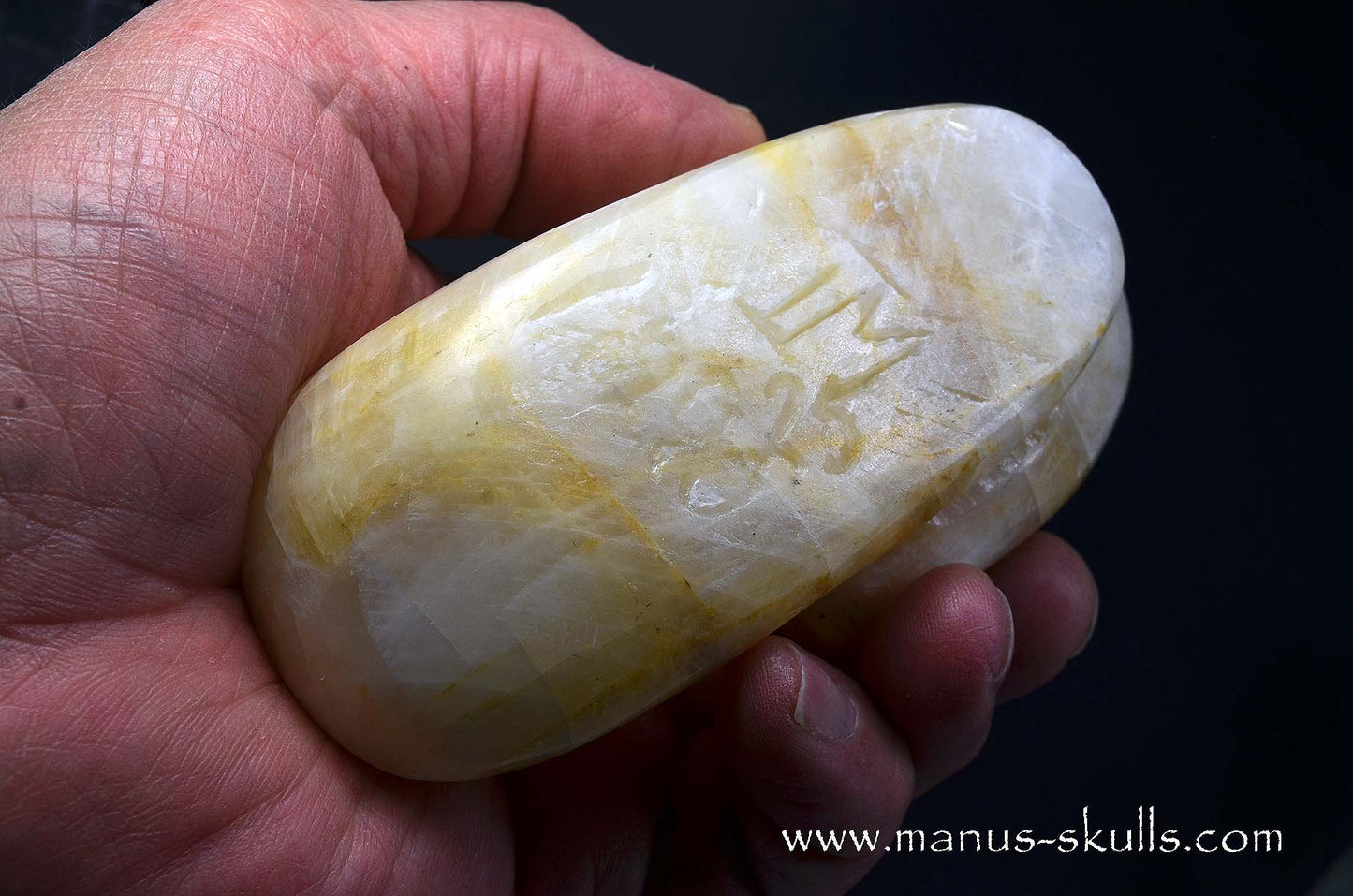 White Calcite Evolian Skull  #09