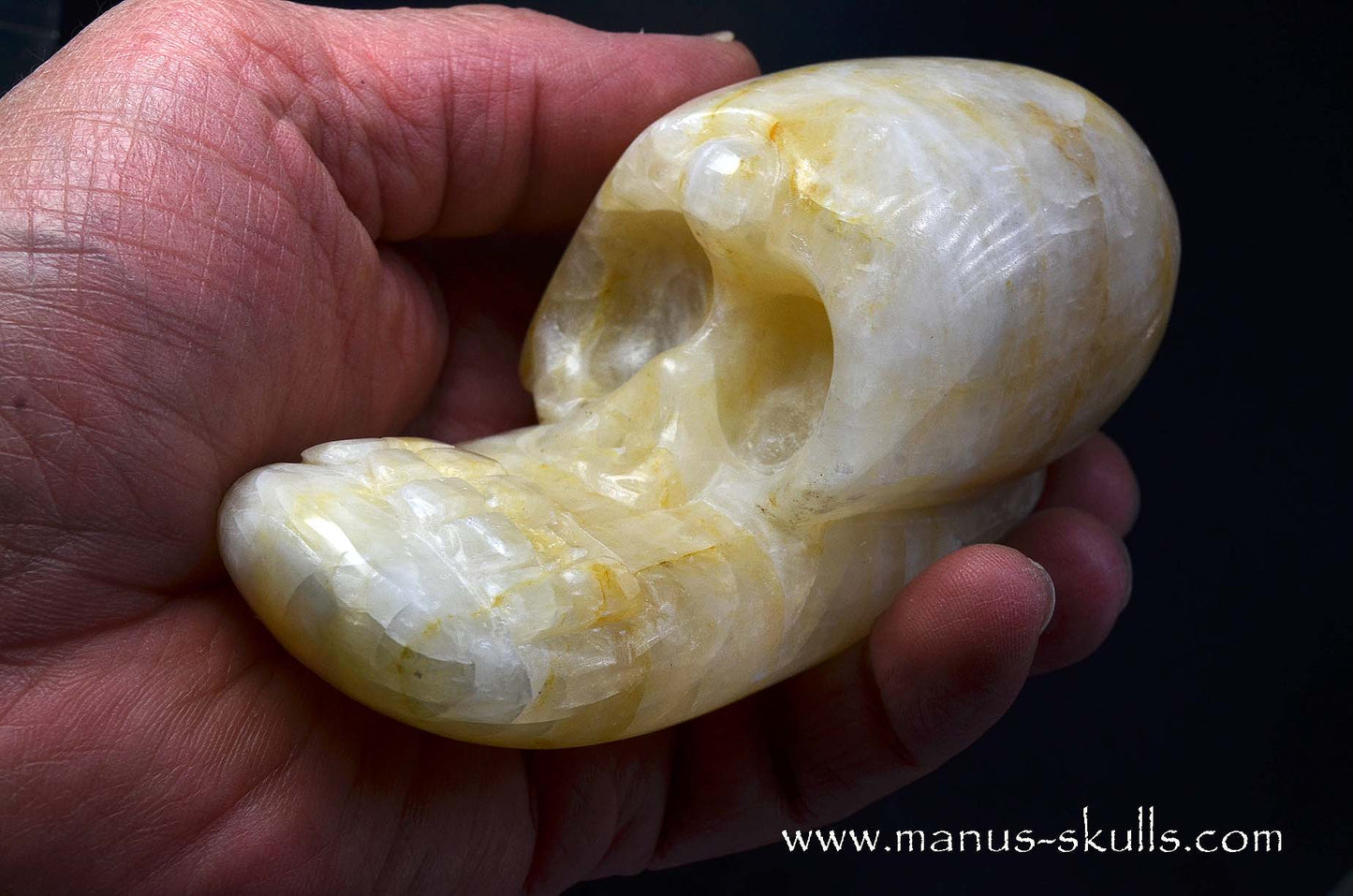 White Calcite Evolian Skull  #09