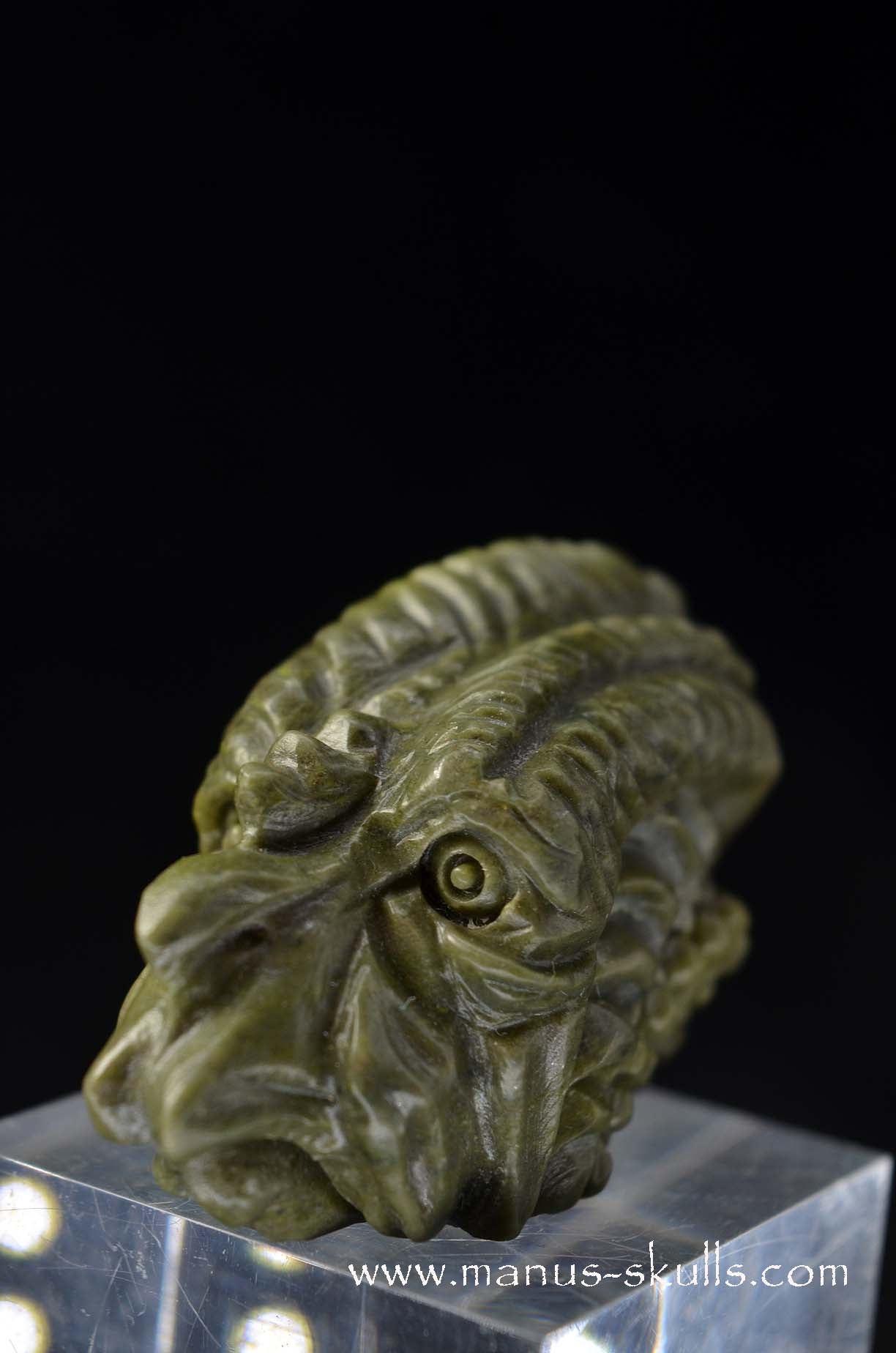 Manus skulls unique Crystal Carvings handmade skulls dragons pendants preseli bluestone tribals spiritual meaning wand Unicorn ..  greenlandite