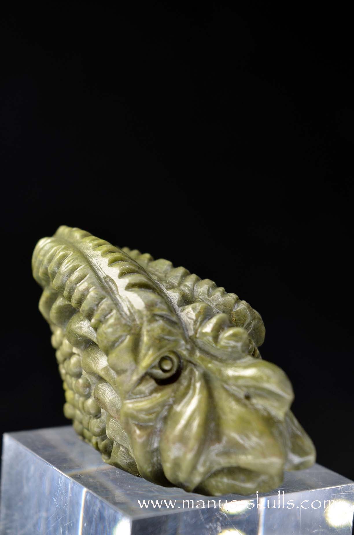 Manus skulls unique Crystal Carvings handmade skulls dragons pendants preseli bluestone tribals spiritual meaning wand Unicorn ..  greenlandite