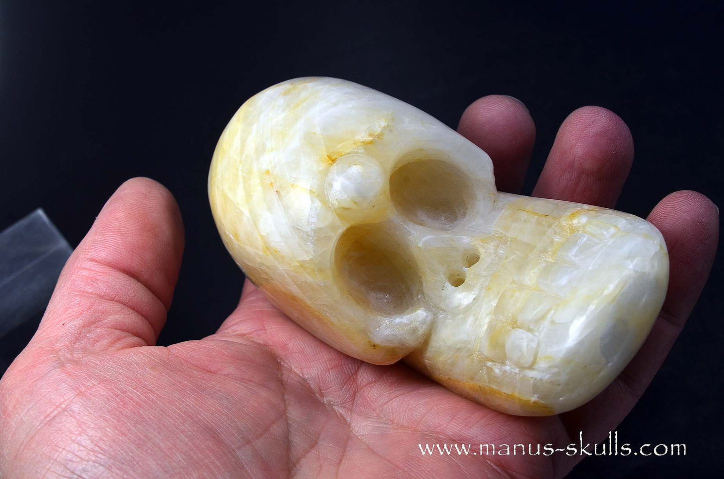 White Calcite Evolian Skull  #09