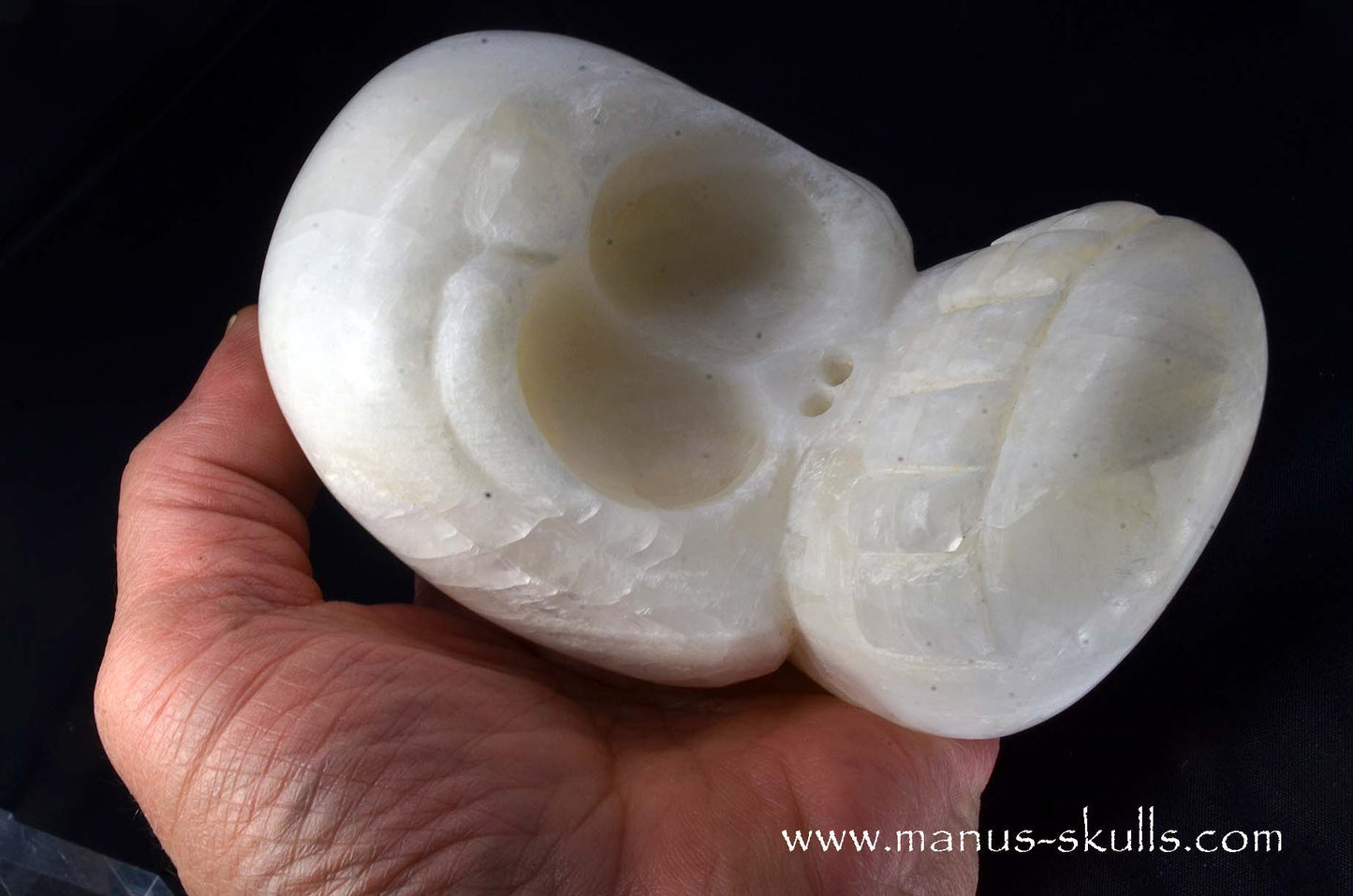White Calcite Evolian Skull  #03
