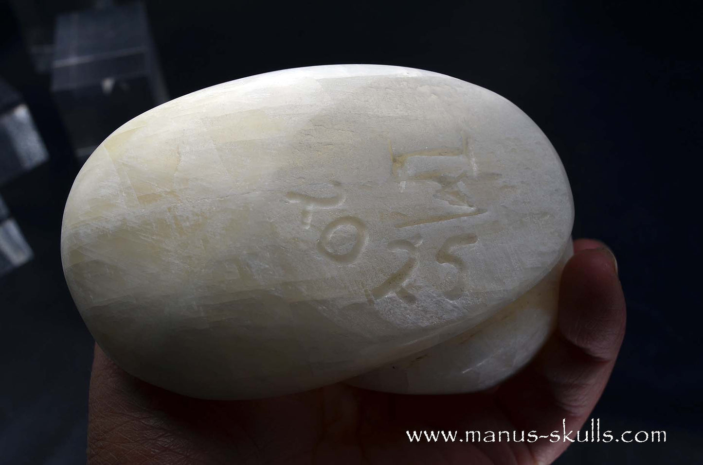 White Calcite Evolian Skull  #03