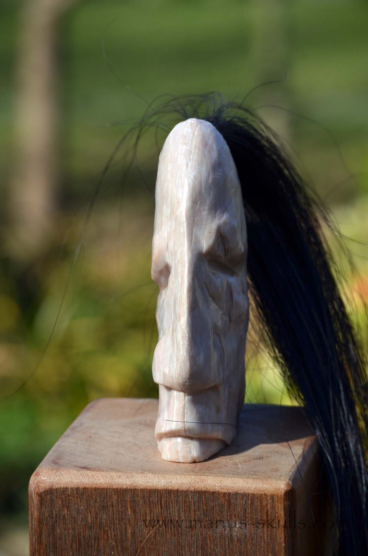 Pink Steatite Tribal Skull #032