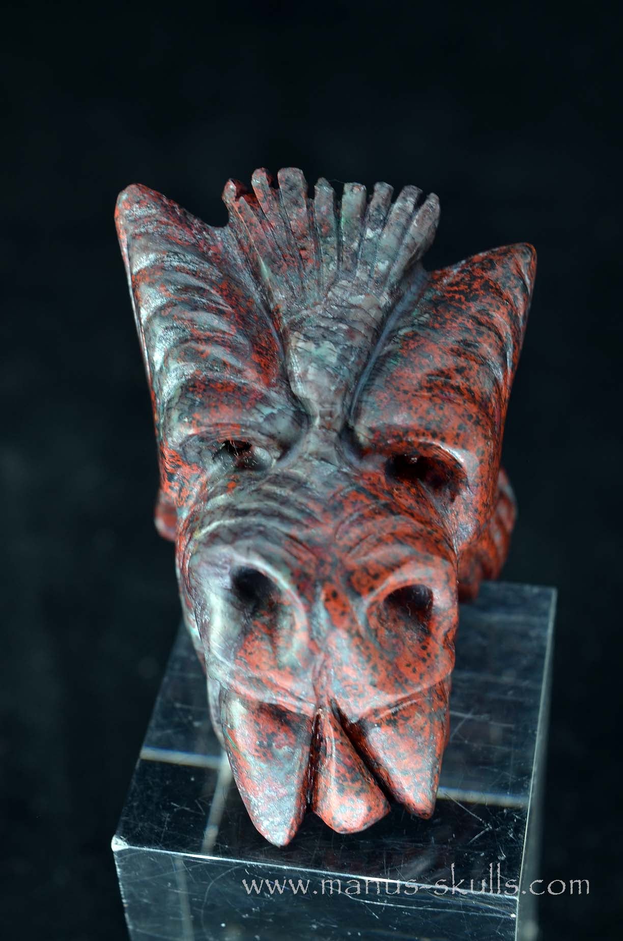 Manus skulls unique Crystal Carvings handmade skulls dragons pendants preseli bluestone tribals spiritual meaning wand Unicorn ..  sonora sunrise