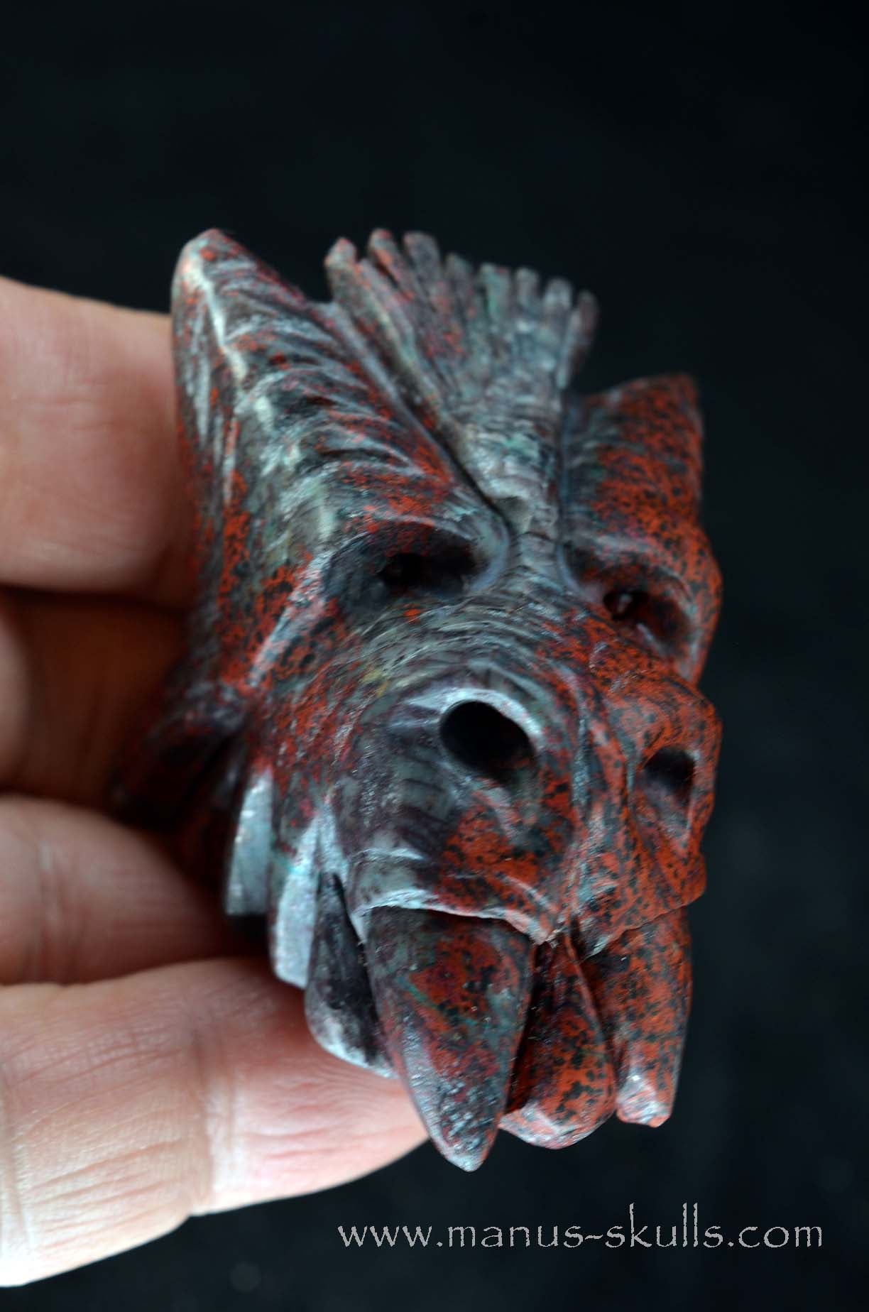 Manus skulls unique Crystal Carvings handmade skulls dragons pendants preseli bluestone tribals spiritual meaning wand Unicorn ..  sonora sunrise