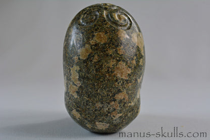 Preseli Bluestone Skull with Triskelion Symbol