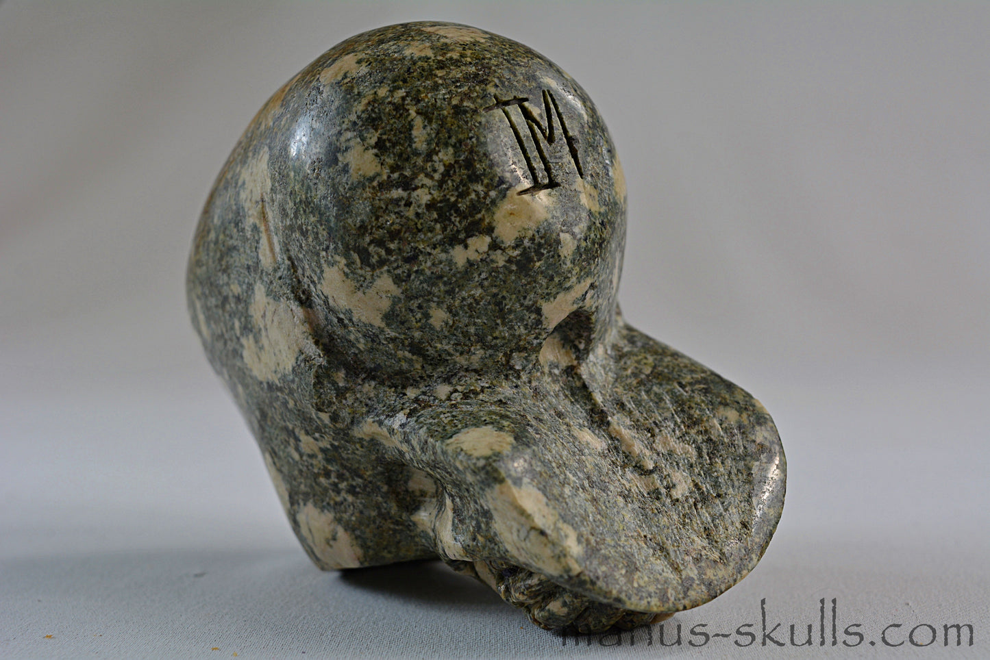 Preseli Bluestone Skull with Triskelion Symbol