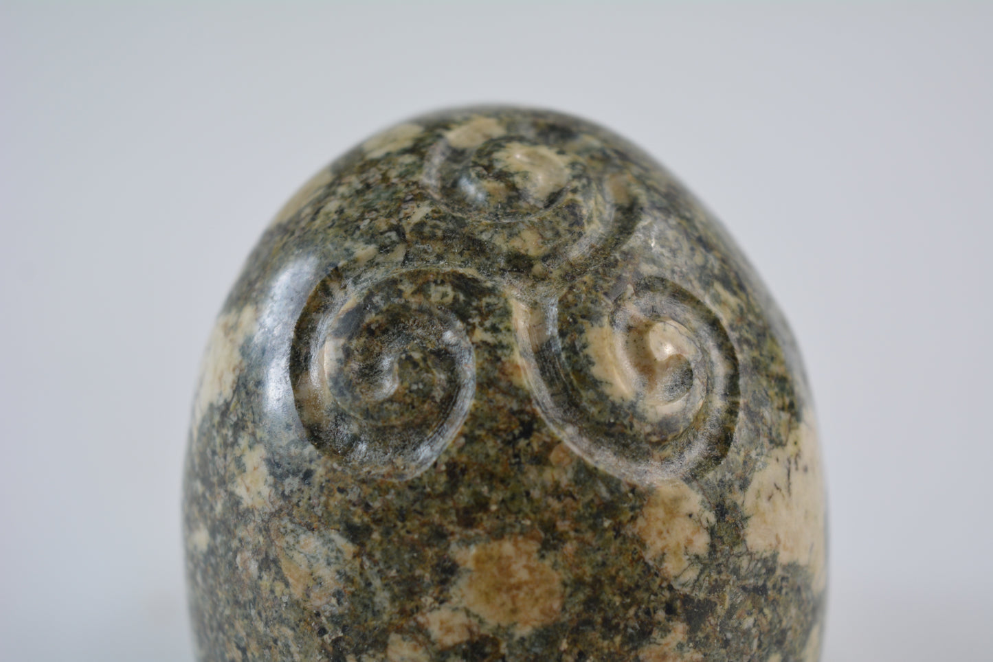 Preseli Bluestone Skull with Triskelion Symbol