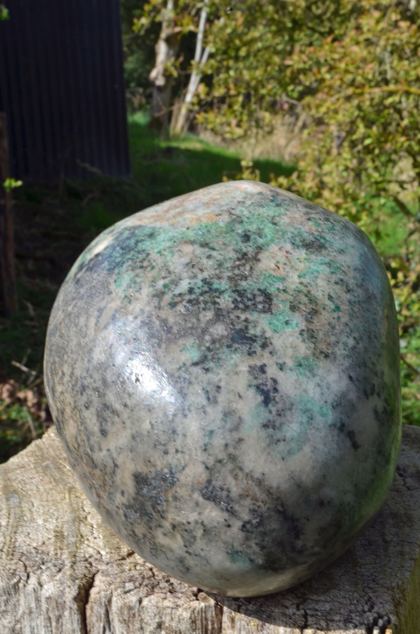 Large Fluorite in Barite and Pyrite, Toothless Skull