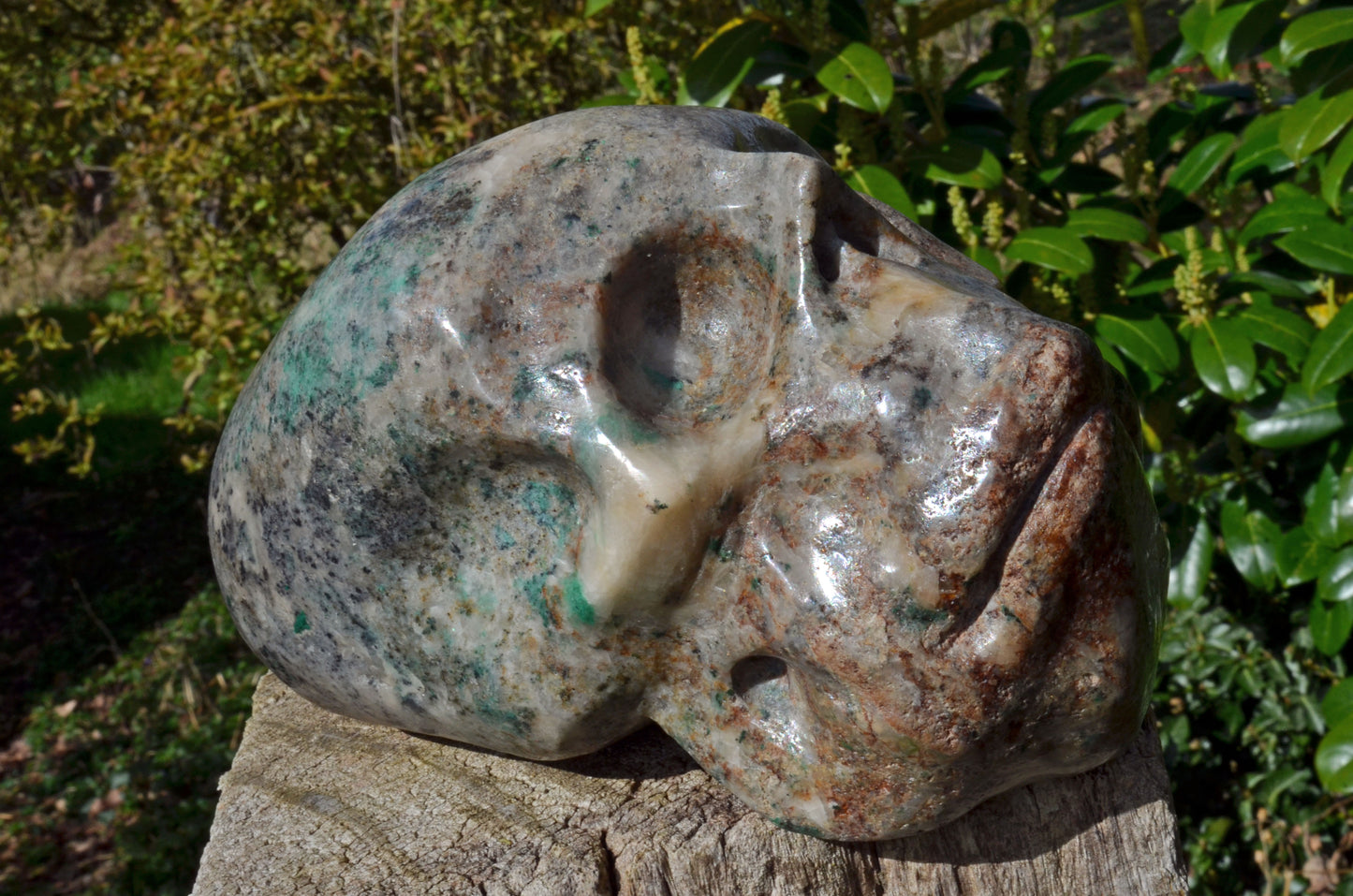 Large Fluorite in Barite and Pyrite, Toothless Skull