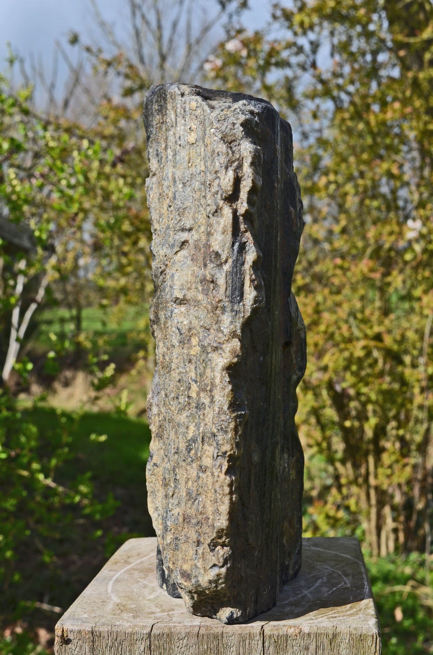 Large Black Tourmaline Tribal Statue.