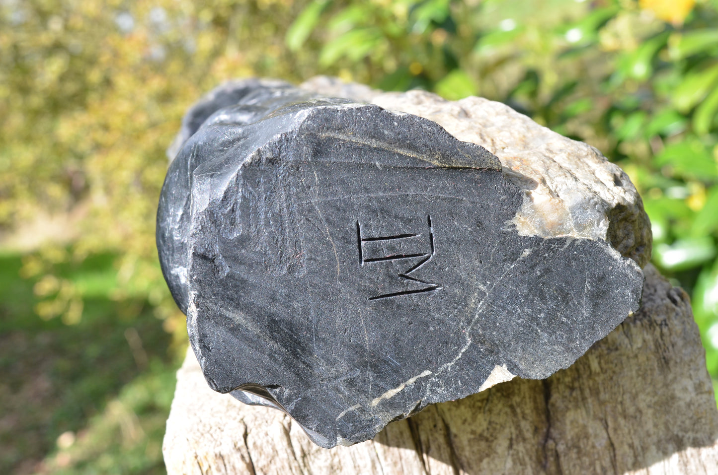 Large Black Tourmaline Tribal Statue.
