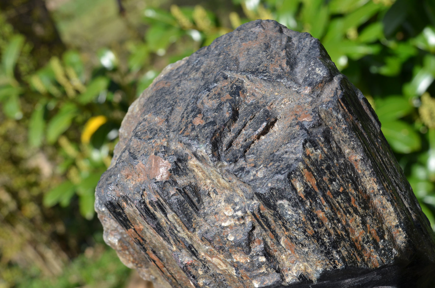 Large Black Tourmaline Tribal Statue.