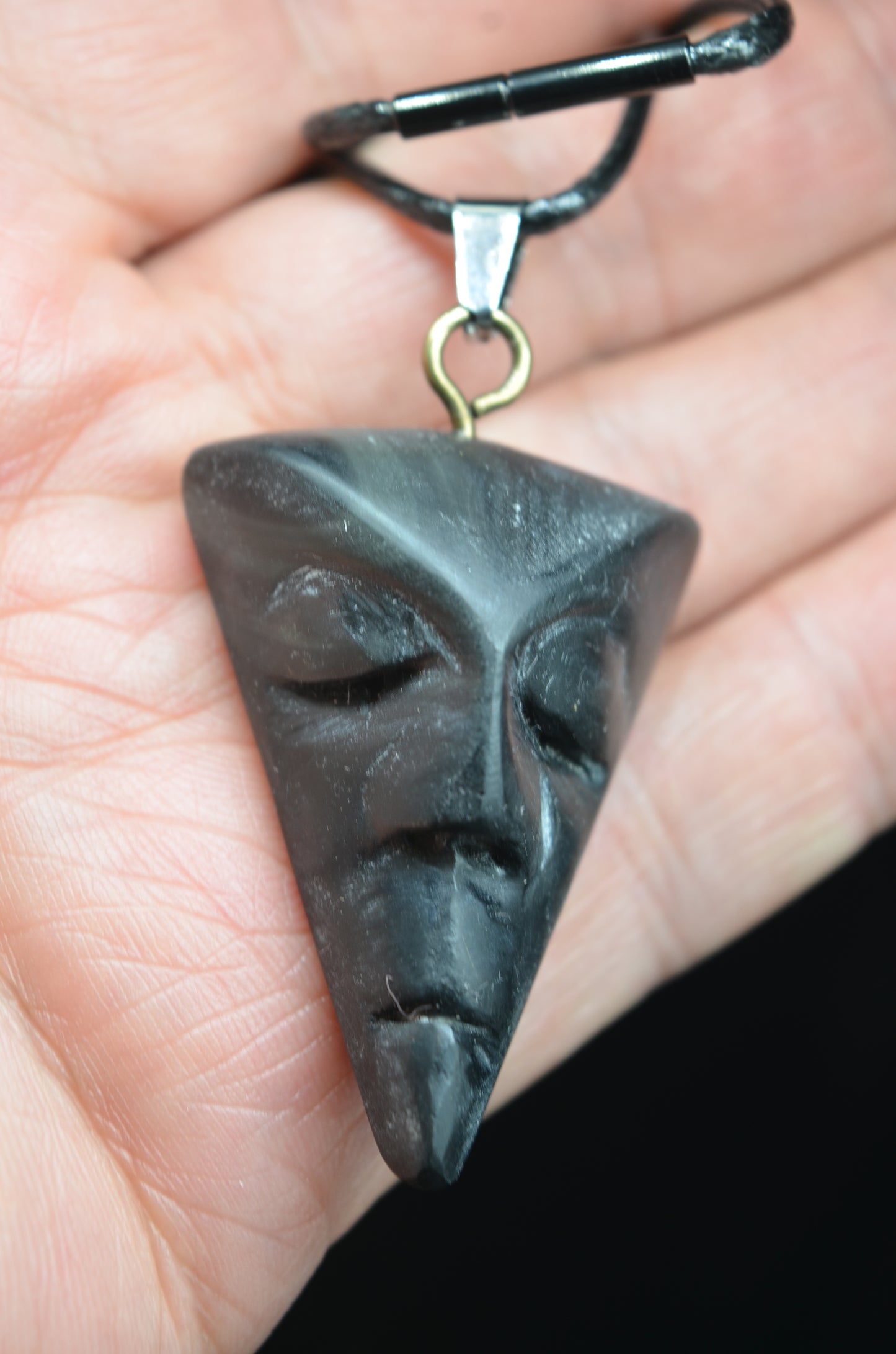 Obsidian tribal Pendant