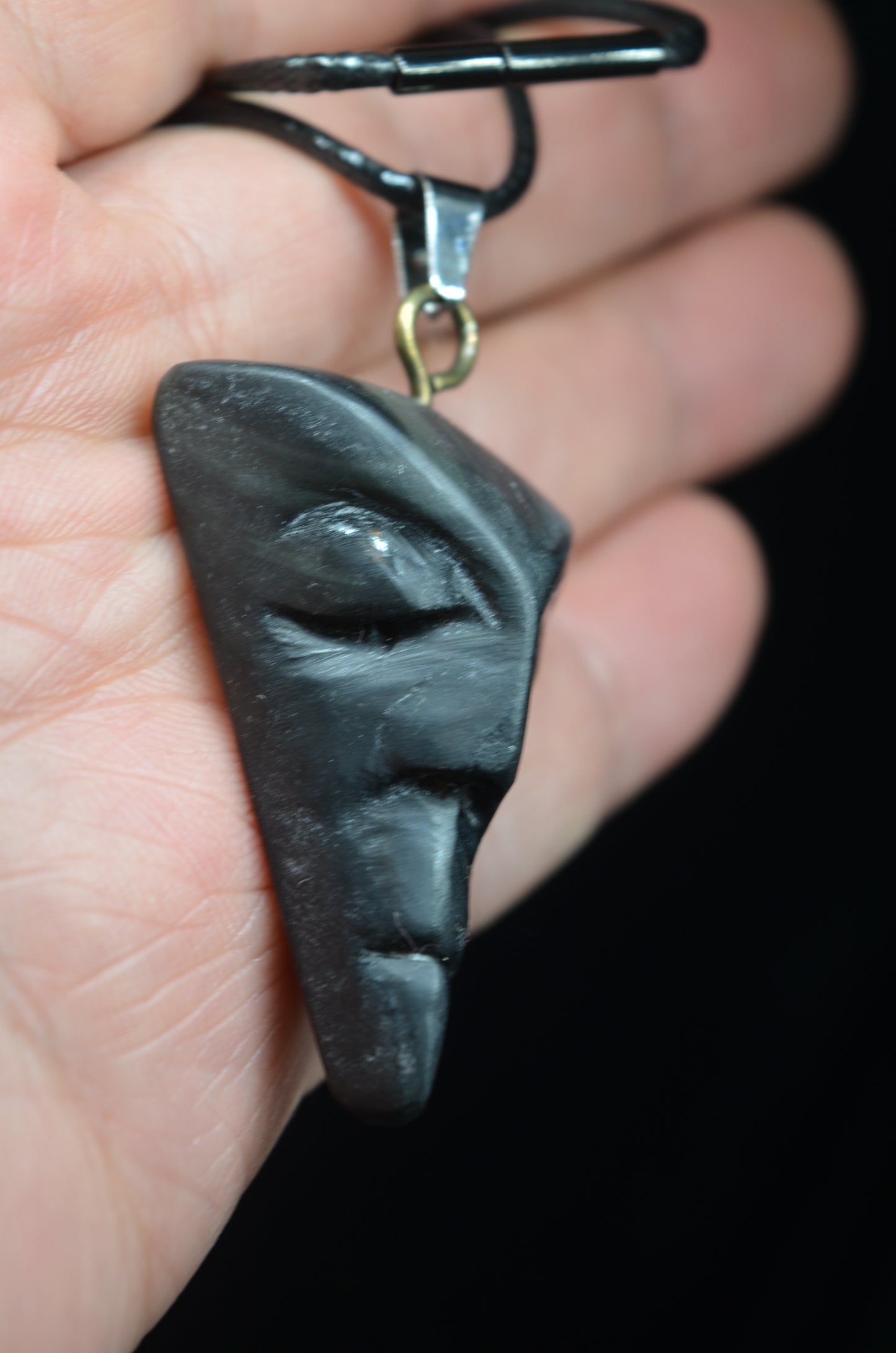 Obsidian tribal Pendant