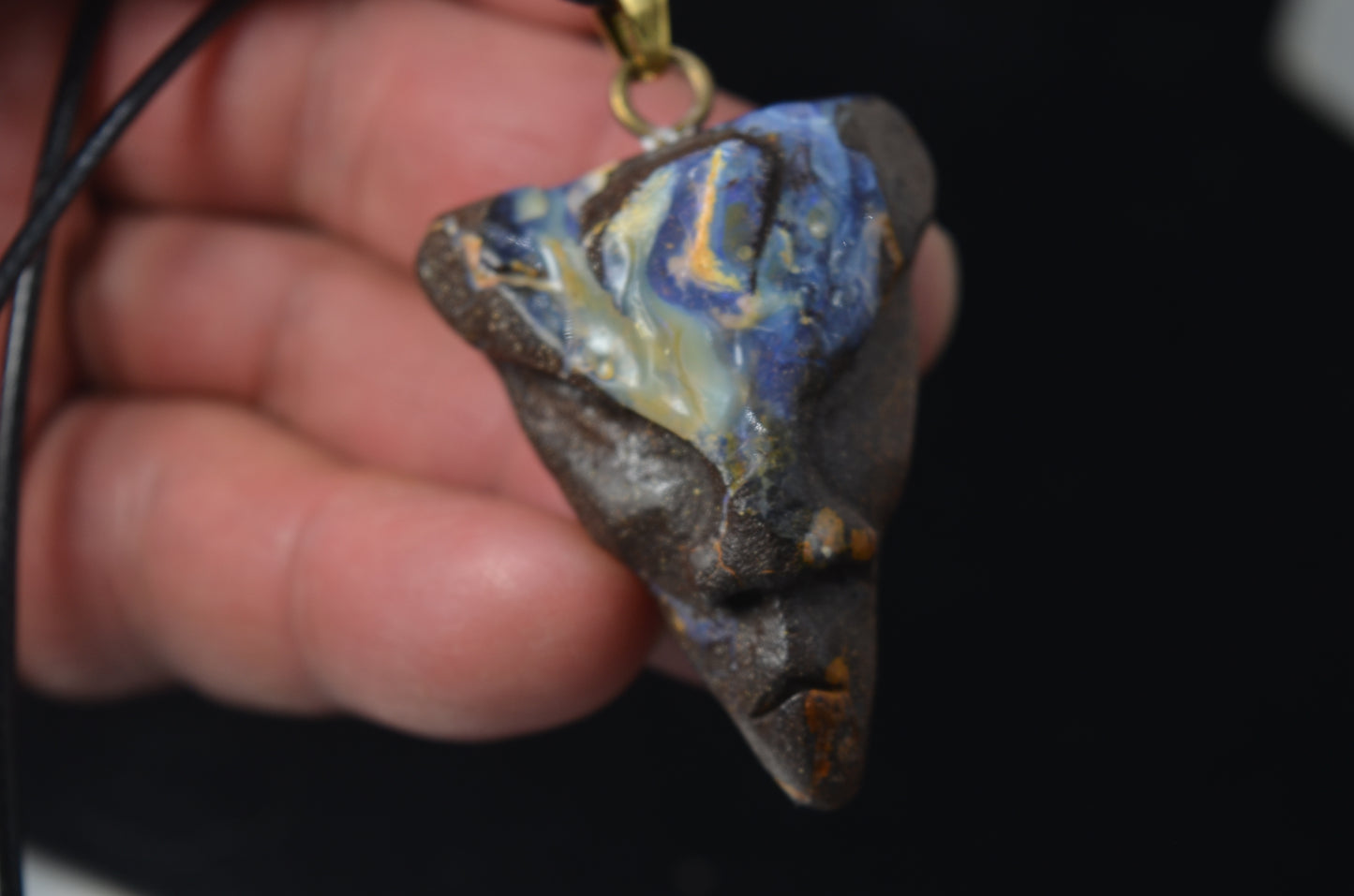Australian Boulder Opal Tribal Skull