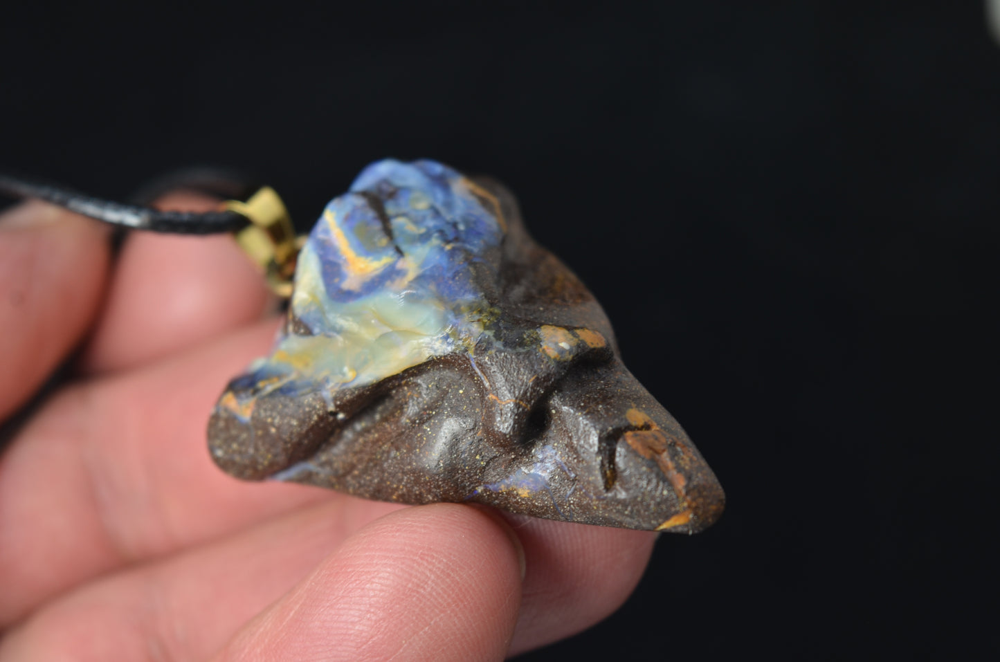 Australian Boulder Opal Tribal Skull