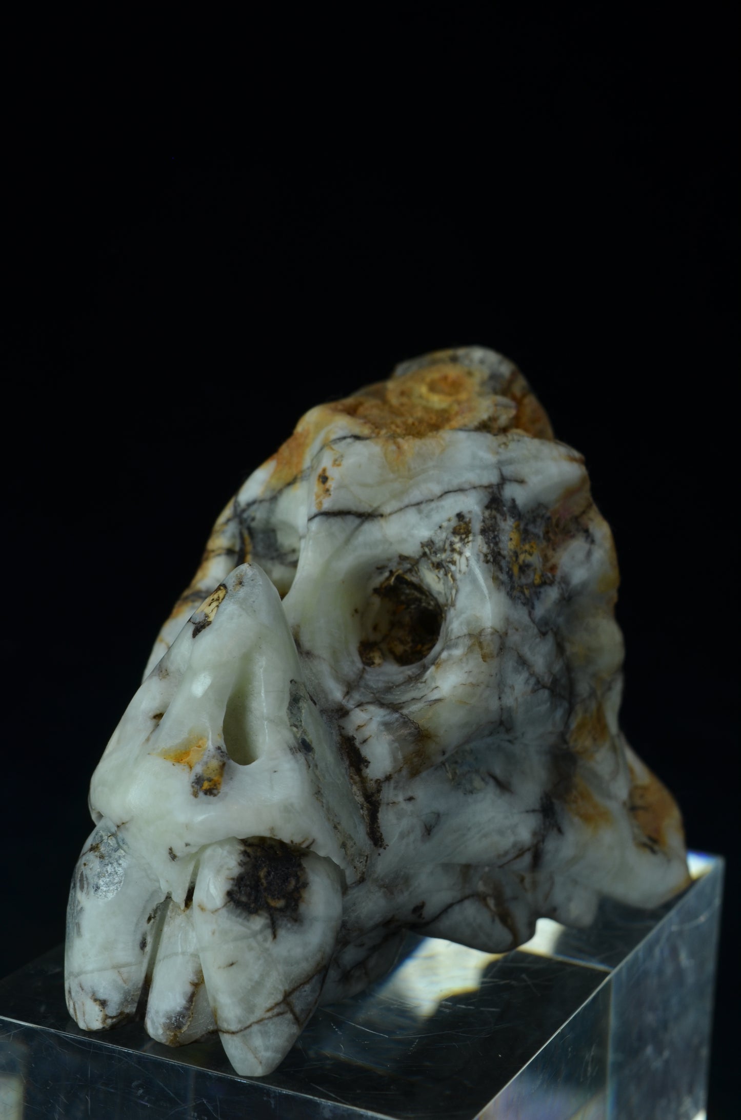 Manus skulls unique Crystal Carvings handmade skulls dragons pendants preseli bluestone tribals spiritual meaning wand Unicorn ..  prehnite