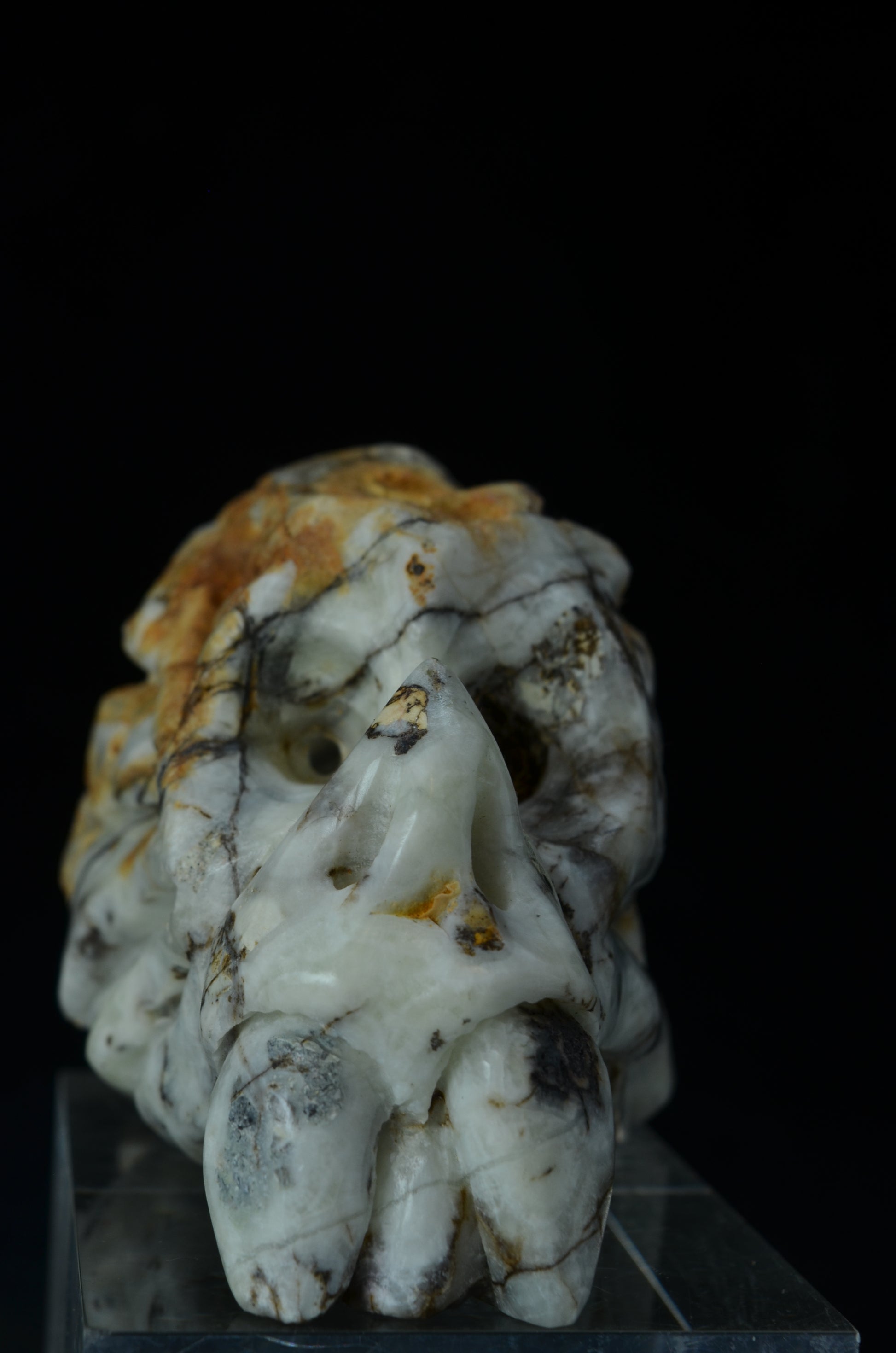 Manus skulls unique Crystal Carvings handmade skulls dragons pendants preseli bluestone tribals spiritual meaning wand Unicorn ..  prehnite