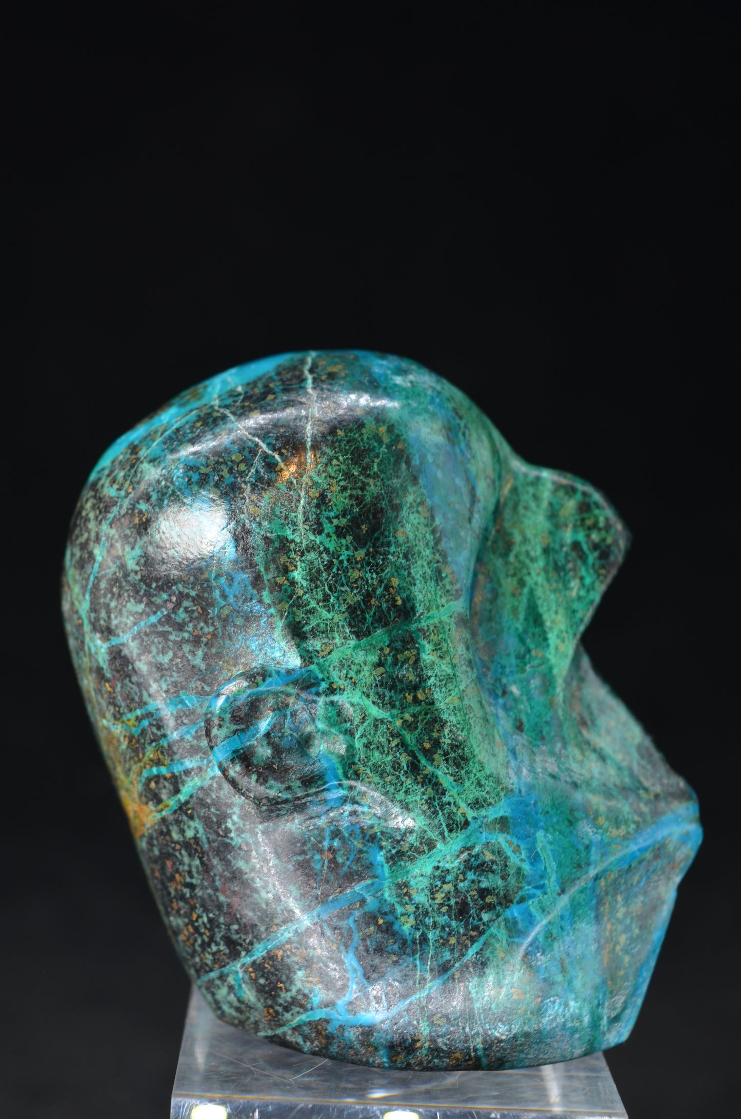 Chrysocolla  "Blow of Life" Skull