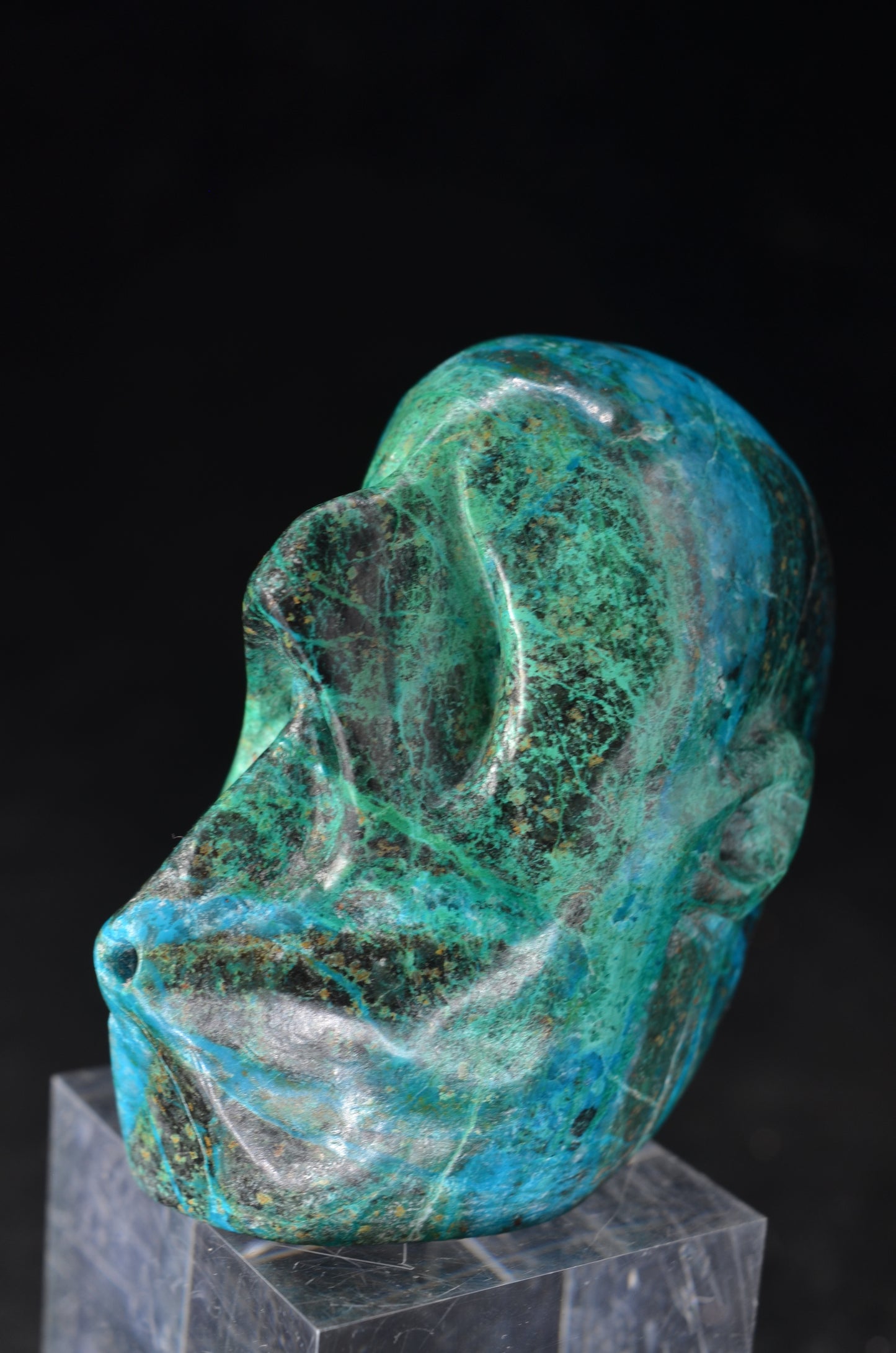 Chrysocolla  "Blow of Life" Skull
