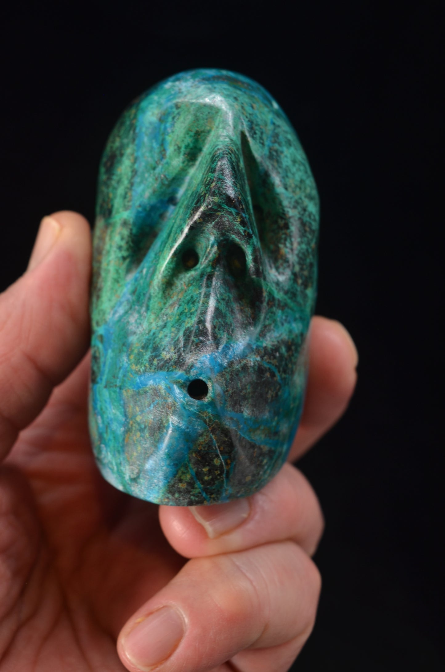 Chrysocolla  "Blow of Life" Skull
