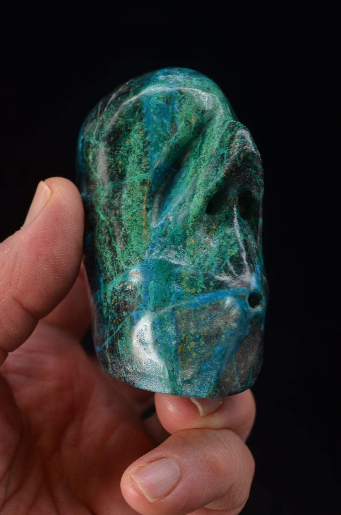 Chrysocolla  "Blow of Life" Skull