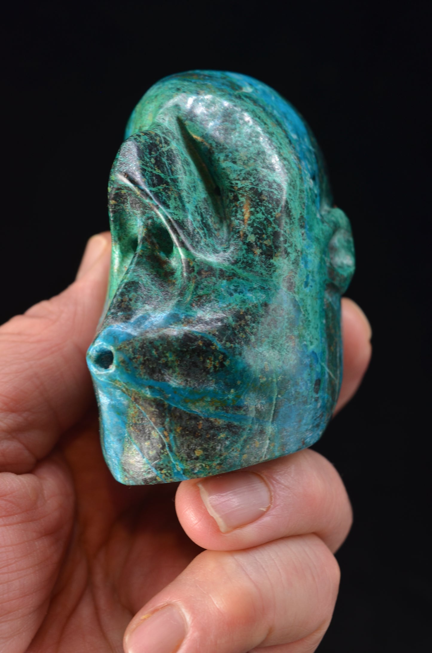 Chrysocolla  "Blow of Life" Skull