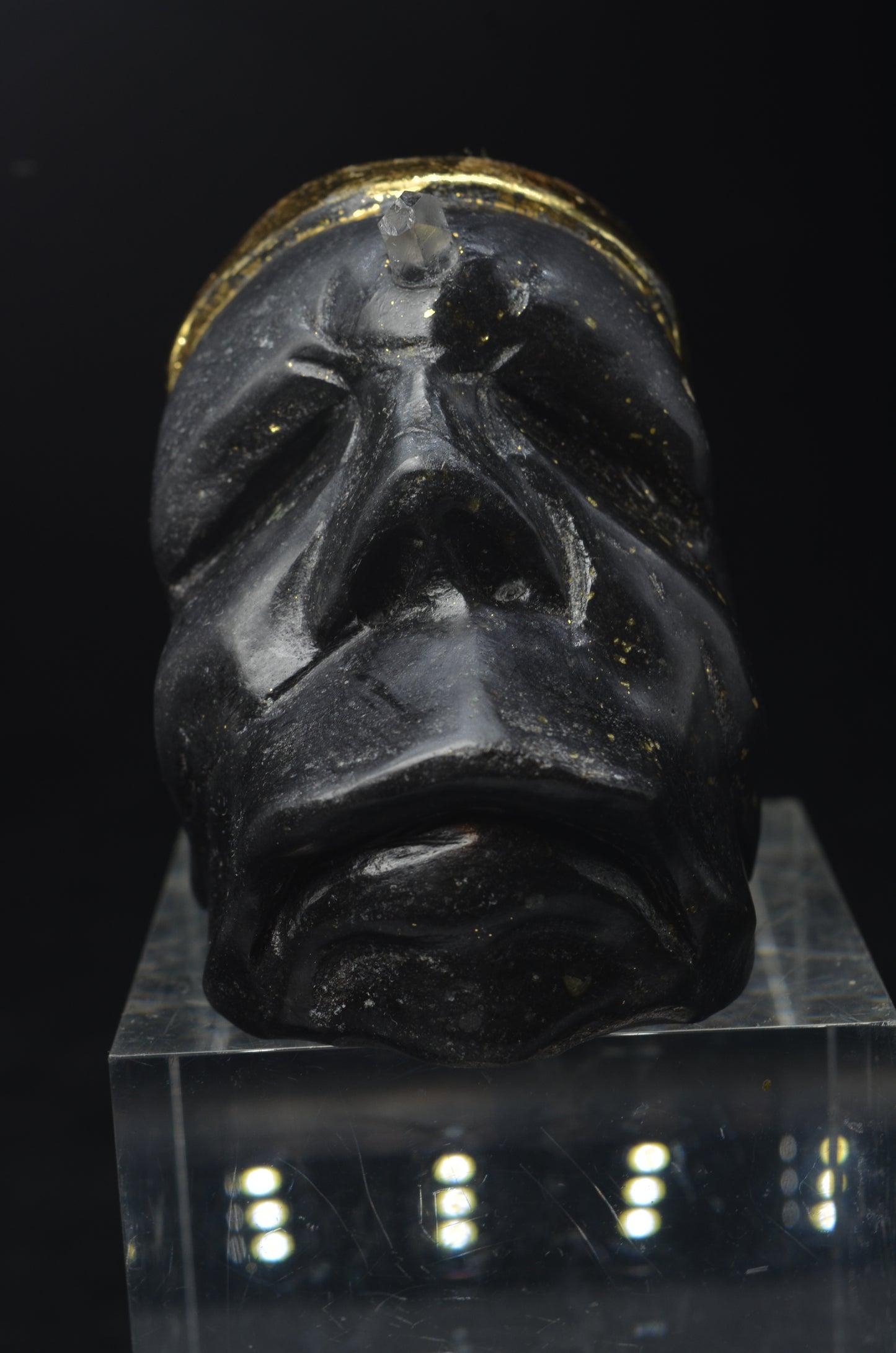 Manus skulls unique Crystal Carvings handmade skulls dragons pendants preseli bluestone tribals spiritual meaning wand Unicorn .. starlight being basalt gold leaf Herkimer diamond