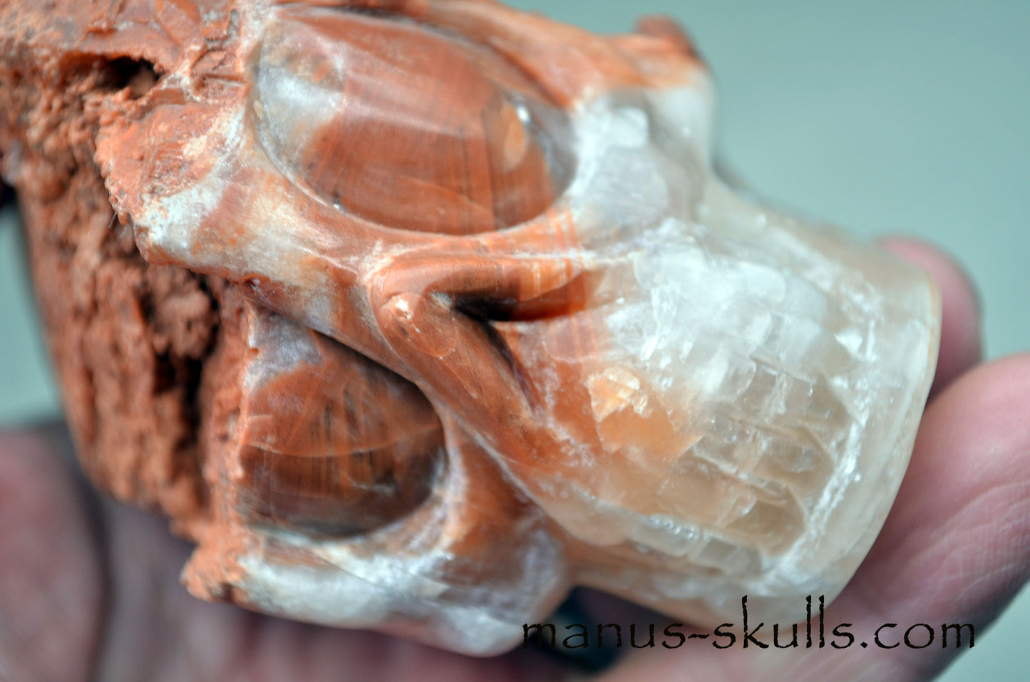 Red Calcite Skull