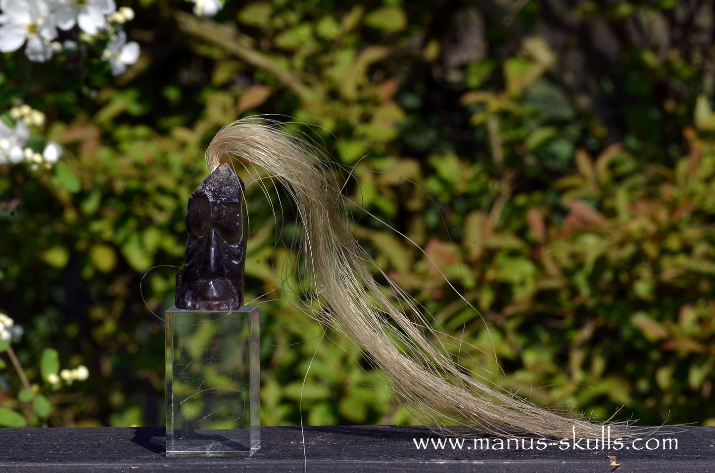 Smokey Quartz Tribal Skull (#082)