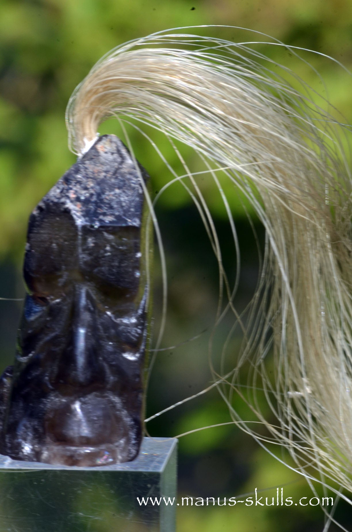 Smokey Quartz Tribal Skull (#082)
