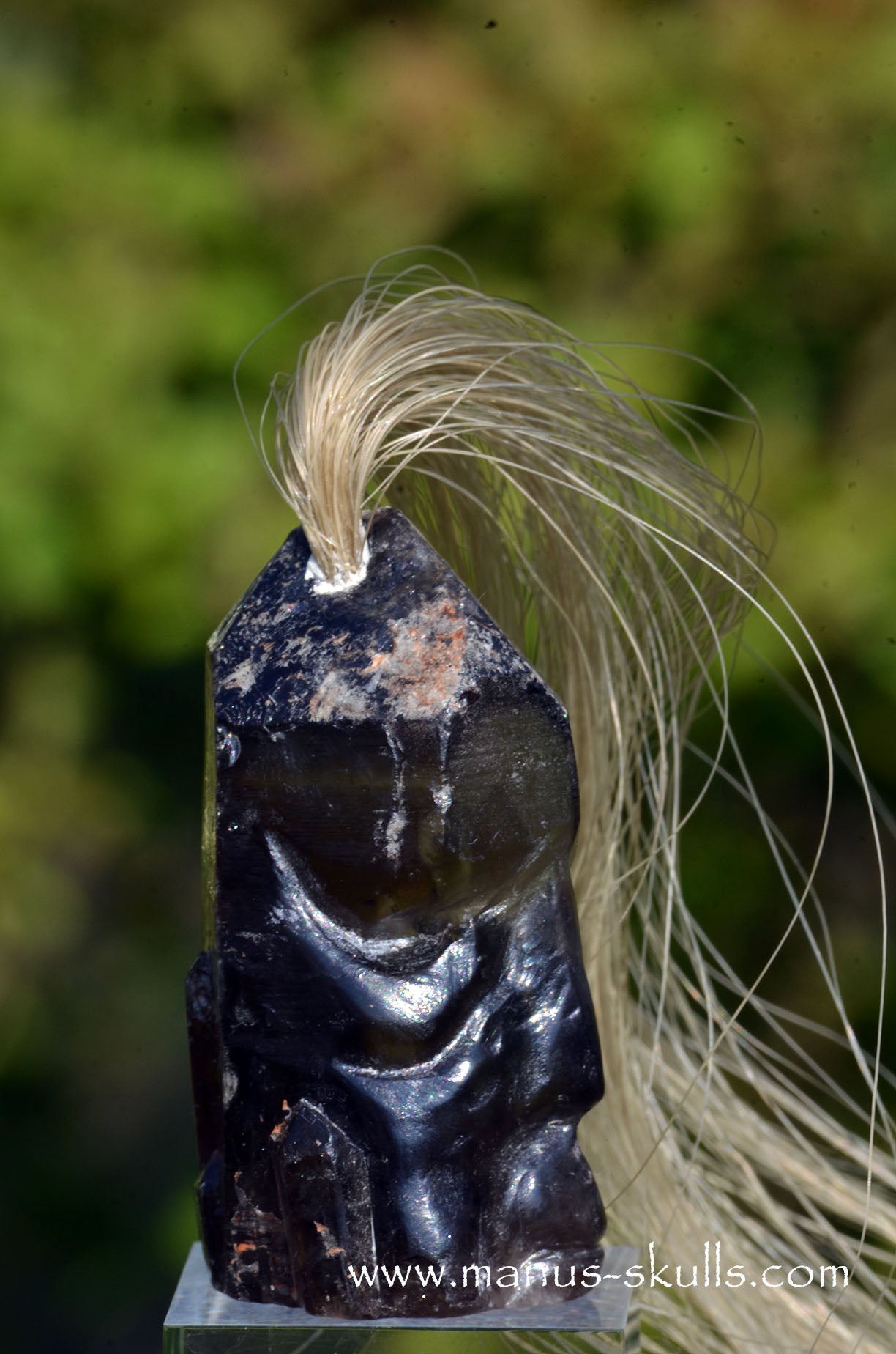 Manus skulls unique Crystal Carvings handmade skulls dragons pendants preseli bluestone tribals spiritual meaning wand Unicorn ..  smokey quartz tribal