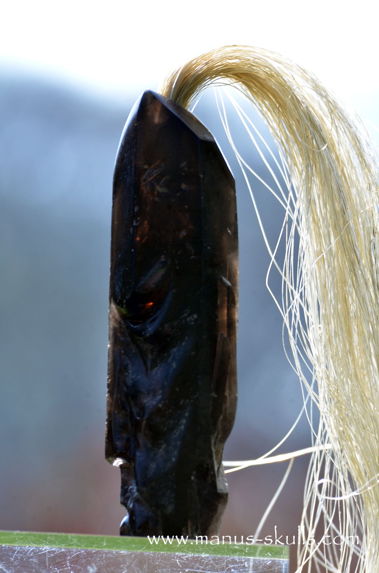 Smokey Quartz Tribal Skull