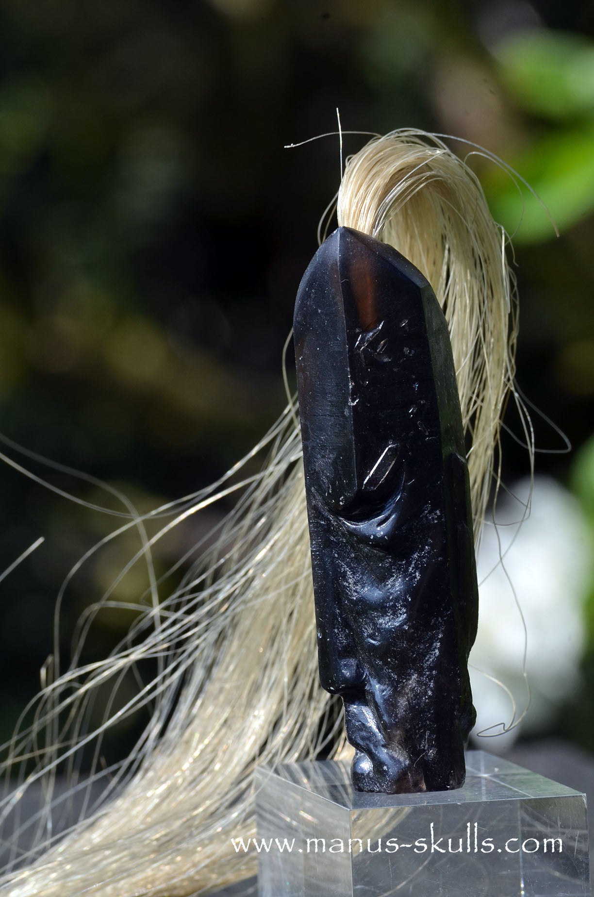 Smokey Quartz Tribal Skull