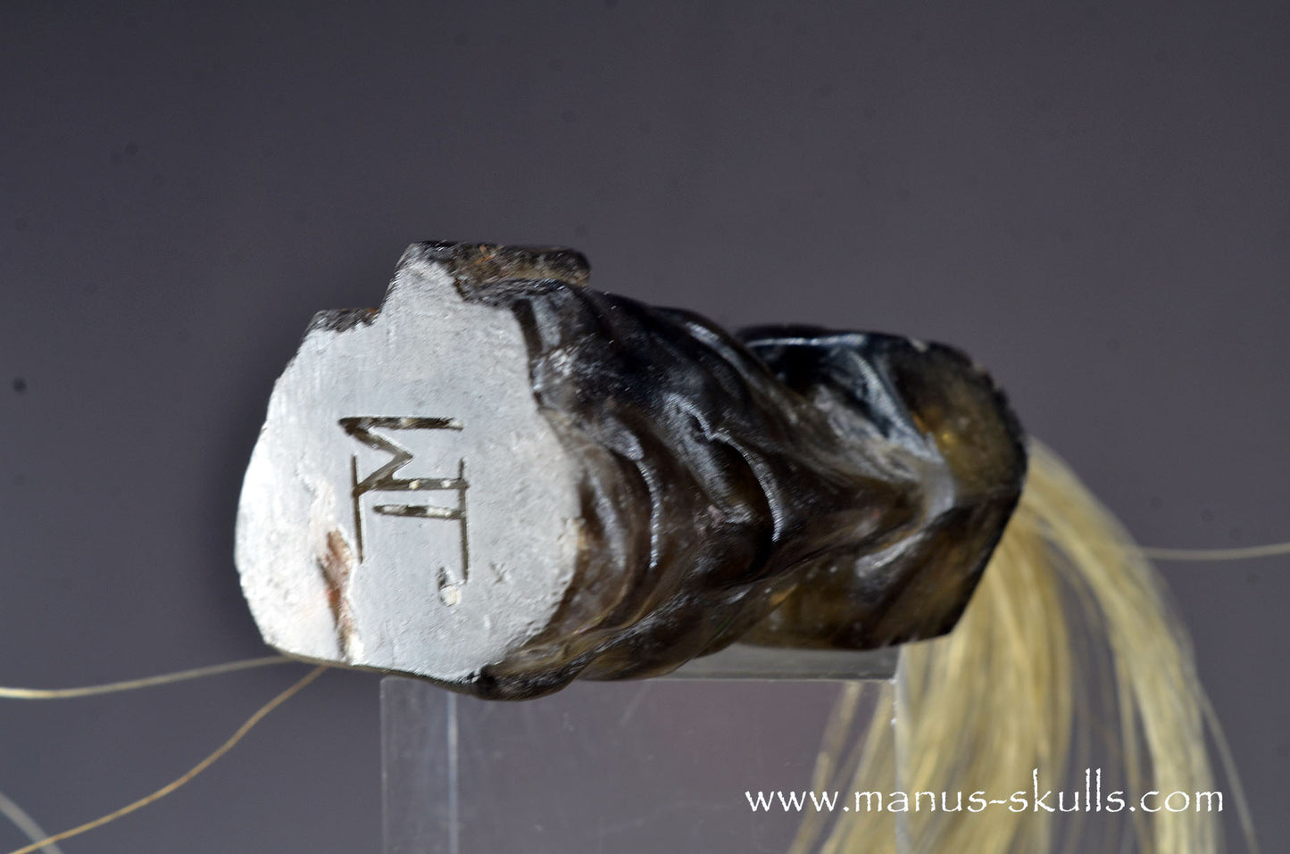Smokey Quartz Tribal Skull (#082)