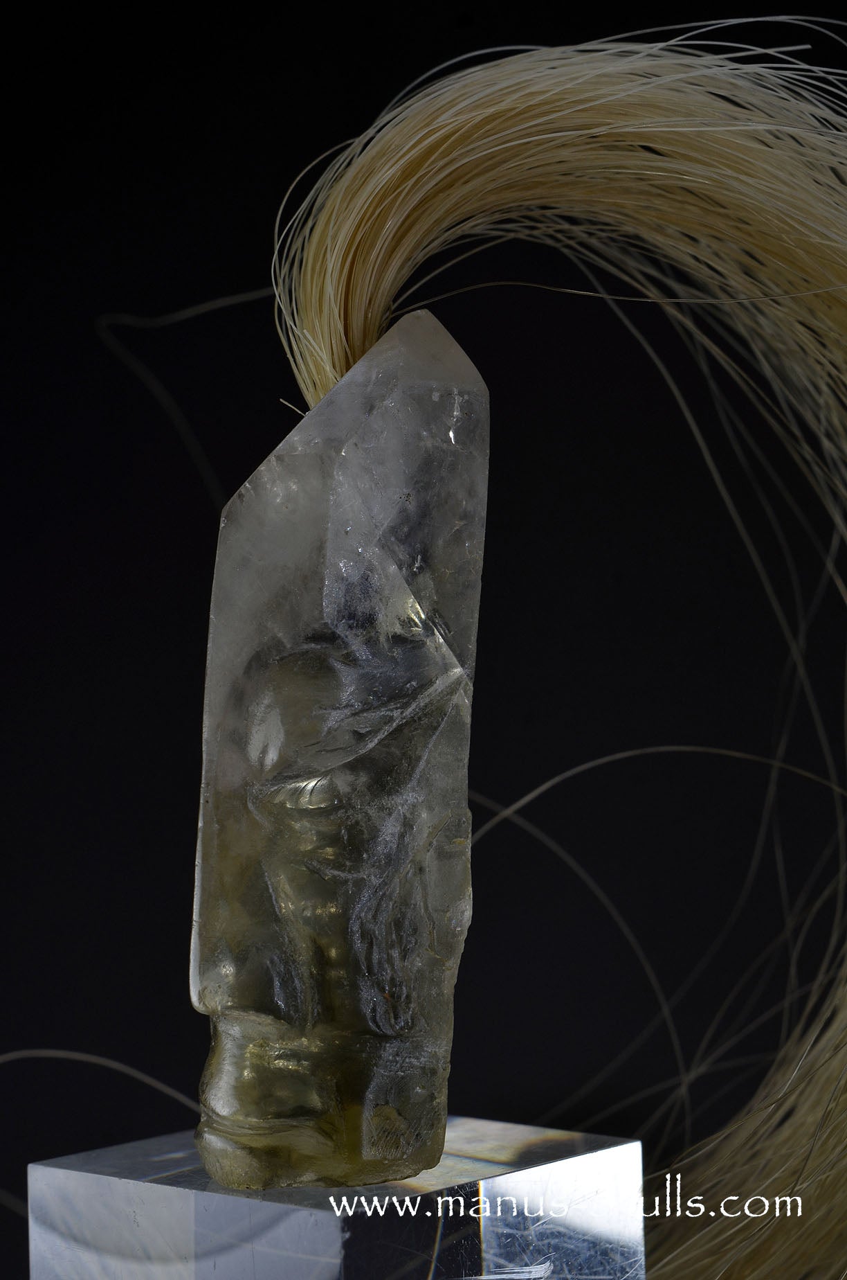 Citrine Quartz Tribal Skull