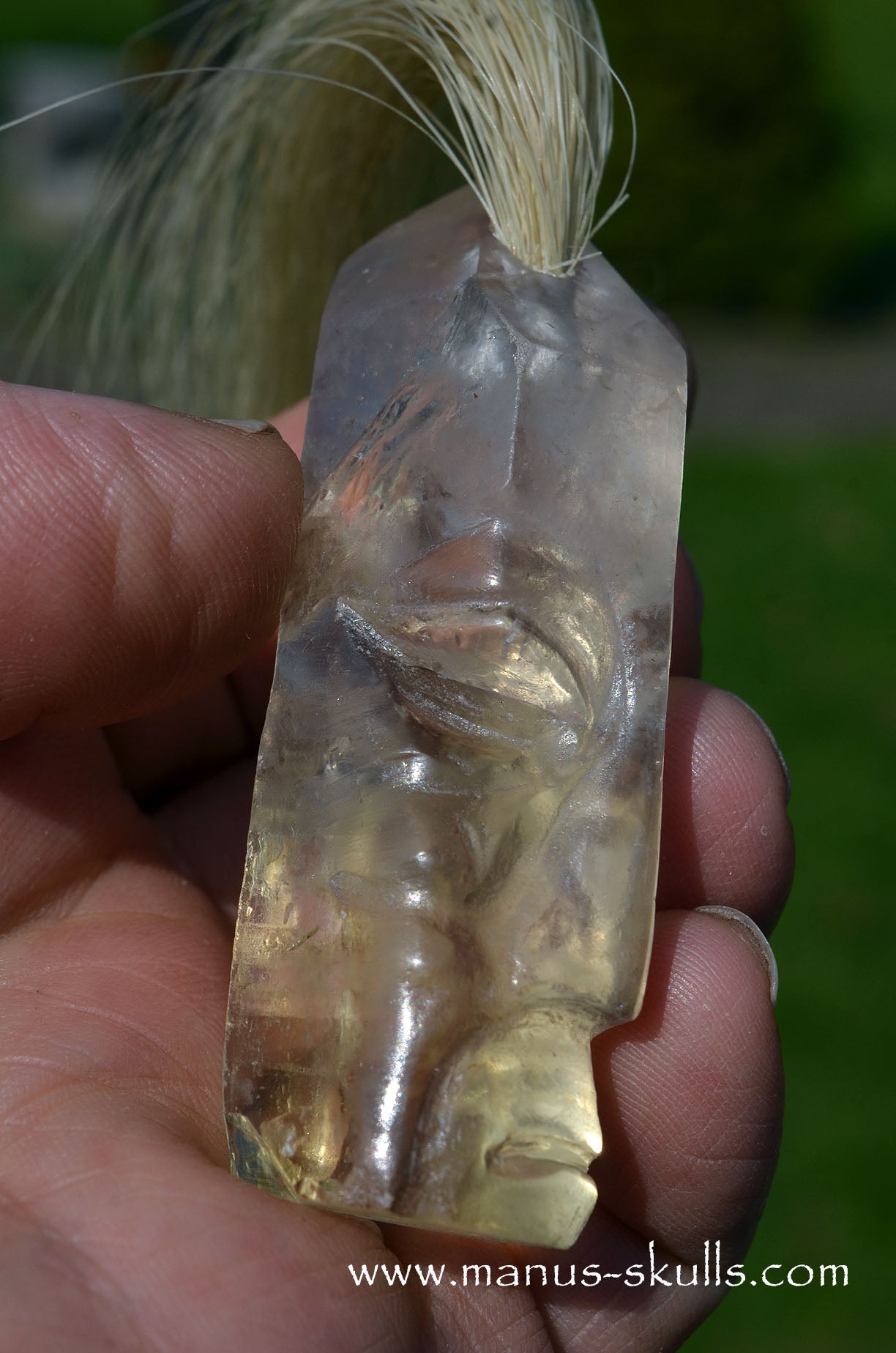 Citrine Quartz Tribal Skull