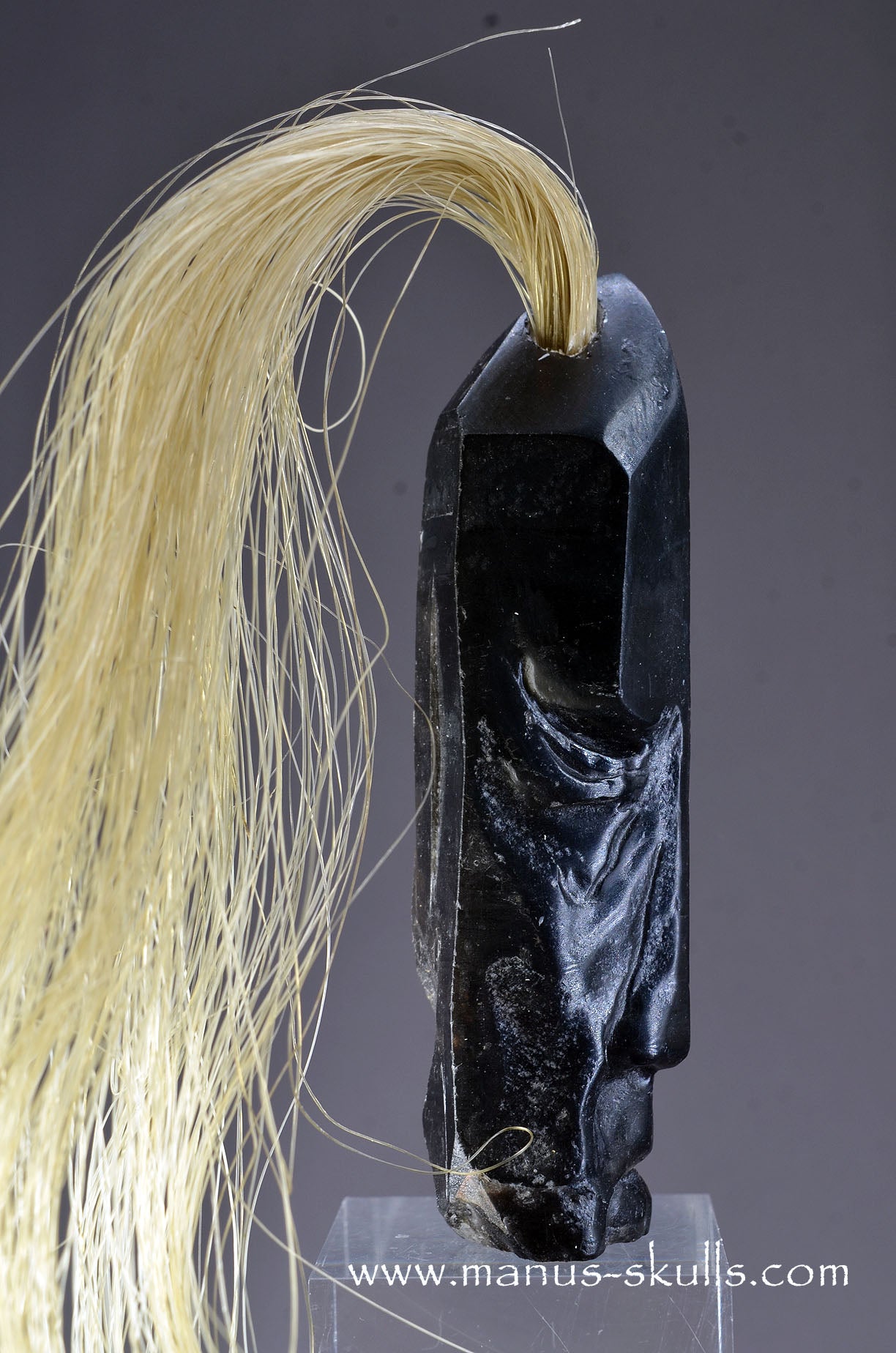 Smokey Quartz Tribal Skull