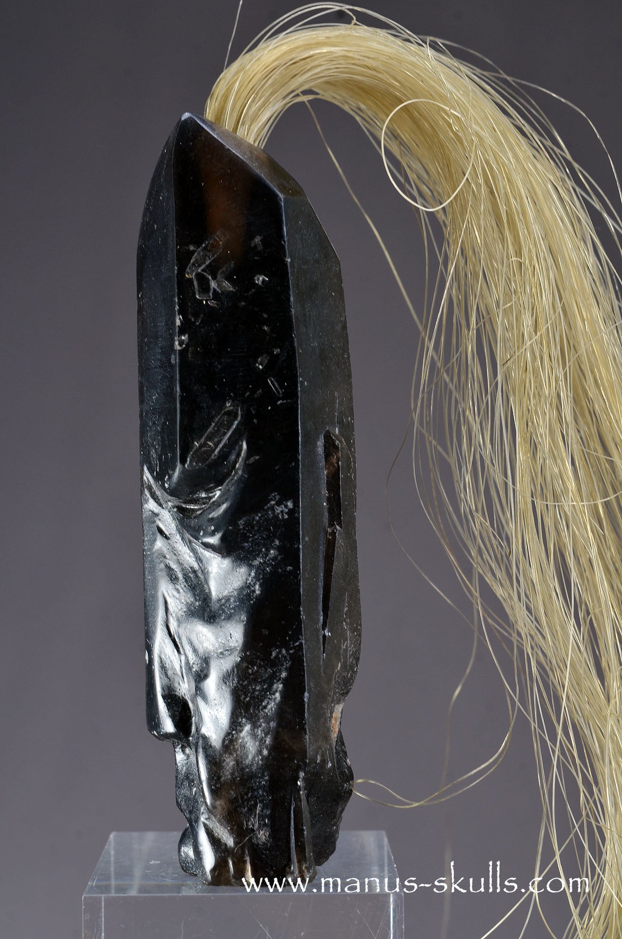 Smokey Quartz Tribal Skull