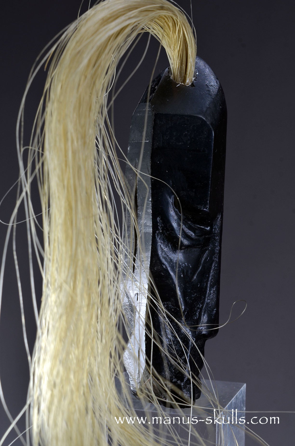 Smokey Quartz Tribal Skull