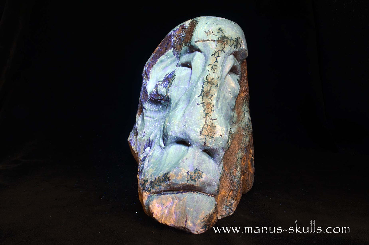 Manus skulls unique Crystal Carvings handmade skulls dragons pendants preseli bluestone tribals spiritual meaning wand Unicorn ..  amber UV