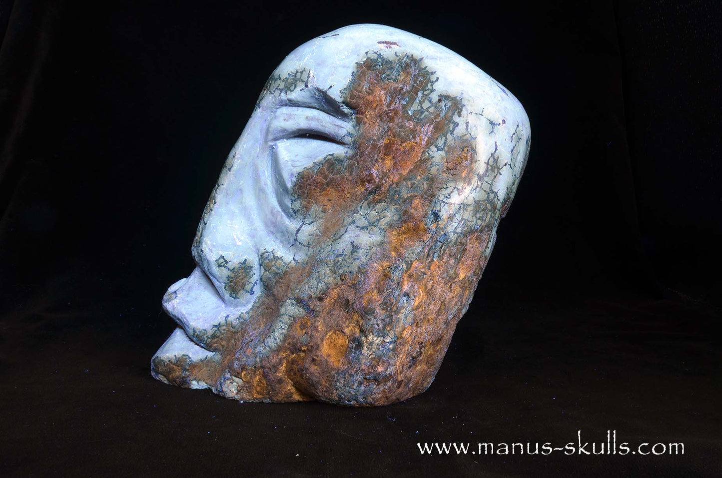 Manus skulls unique Crystal Carvings handmade skulls dragons pendants preseli bluestone tribals spiritual meaning wand Unicorn ..  amber UV